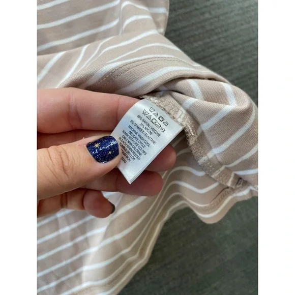 Rachel Zoe Tank Top Women L Beige Striped Sleeveless Casual Minimalist Office - Picture 8 of 10